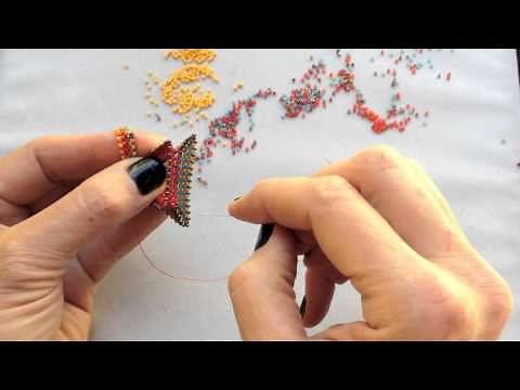 MRAW Bellyband & Tri-Wing Ring, from Contemporary Geometric Beadwork by Kate McKinnon.