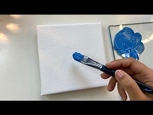 Easy acrylic painting with explanation!! Flower and Moon painting for beginners
