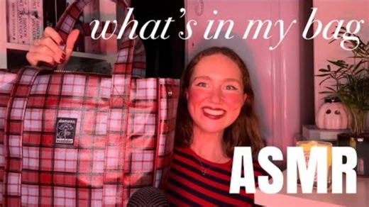 ASMR what's in my bag👜(relaxing whispers tapping bag scratching and more!)