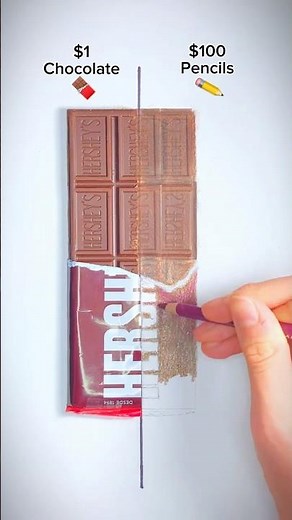 🍫 DRAW A CHOCOLATE BAR That Looks Realistic In 40 Seconds! #shorts #art #drawing #chocolate