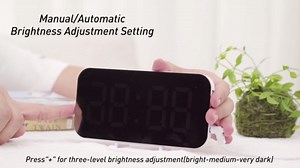 Digital Alarm Clock,Large Display LED And Mirror Desk Clock With Dual USB Charger Ports, 3 Levels Brightness,12/24H Alarm Clocks, Modern Electronic Clock for Bedroom Living Room Office - White