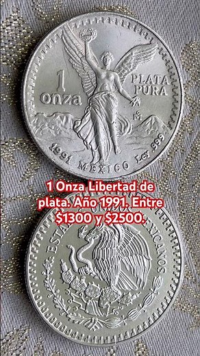 1 oz. Libertad silver coin. Year 1991. Value between $1300 and $2500. #money #coins #numismatics ...