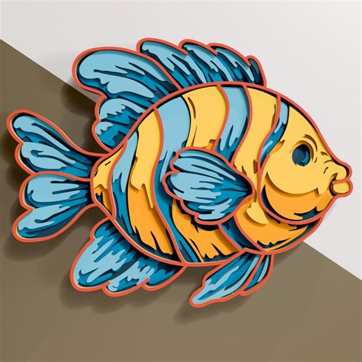 Fish Multilayer SVG. Laser Cut File. Layer Construction. Plywood Cutting. CNC. Ocean Animal - Etsy