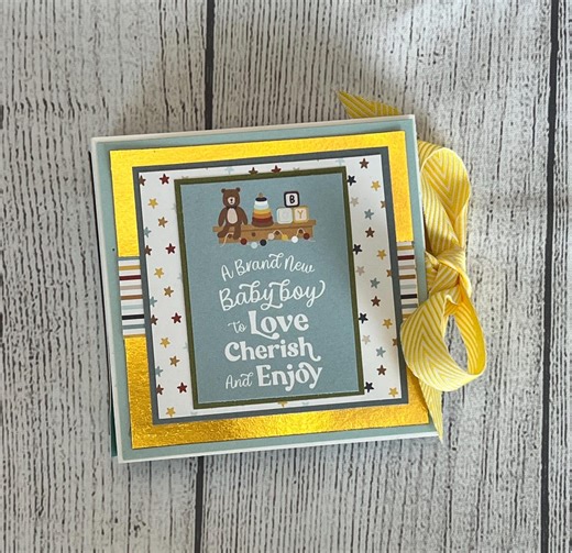 Handmade 4x4 Baby Boy Album | Mini Scrapbook Memory Book - Etsy