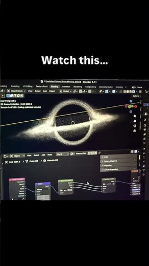 I made a realistic black hole in blender #blender #blackhole #interstellar