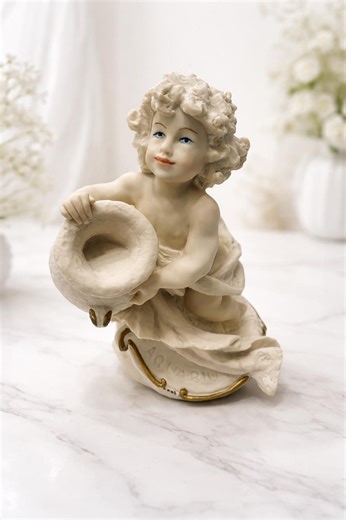 Vintage Giuseppe Armani Florence Aquarius Cherub Figurine - Italian Capodimonte Zodiac Angel Statue - Etsy