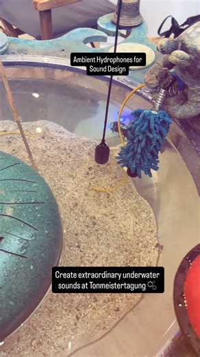 Konny from @h2eauprojekt plays the underwater drum like no other 🪸🪼🌊🫧🥁 Try it out for yourself and create extraordinary underwater sounds with Ambient Hydrophones at our booth at the Tonmeistertagung 2025. You can find out more about H2eau and Konny’s commitment to raising awareness about noise pollution in the ocean at H2eau.org #tmt33 #tonmeister #SoundDesign #Hydrophone #Soundfish #ASF-1 #Fieldrecording #UnderwaterSounds #SoundArt #Soundscapes #NatureRecording #AudioArt #SoundExplorer #U