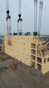 modular shipbuilding process, different sections of the vessel, such as the bridge and accommodations block, are constructed | Science Boy | Facebook