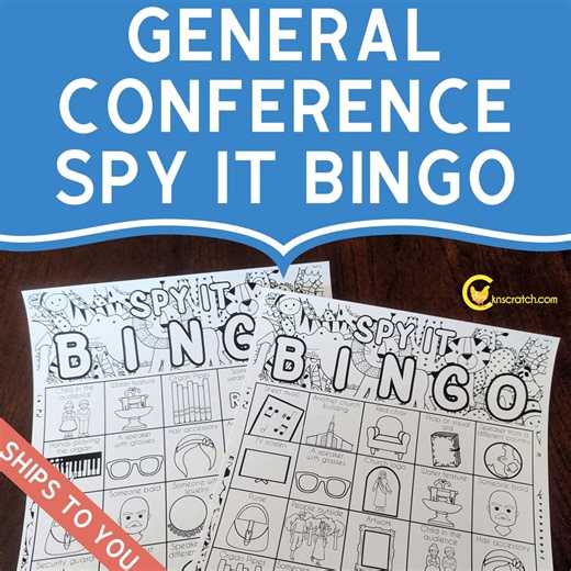 General Conference Spy It Bingo: LDS Primary Kids Activity (Print & Ship)