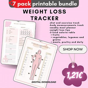 Printable Weight Loss Tracker, Self-care Planner, Diet Planner, Printable Digital Planner, Meal Planner, Body Measurements Chart, Journal - Etsy Australia