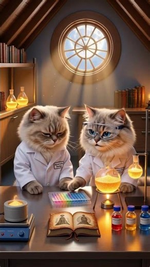 Two Cats Experimenting a SANDMAN! #cat #catanimation #aianimation