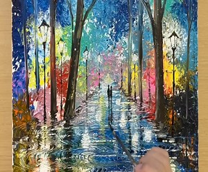 147K views · 1.8K reactions | Painting a Rainy Day / How to Draw Water Reflection Effect | Painting | Facebook