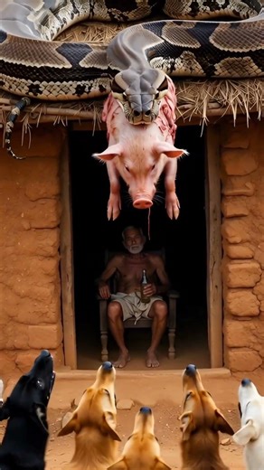 A Giant Python Ate a Pig on Our Roof… We Had No Idea 😱🐍 | Attack In Nature #shorts #subscribe