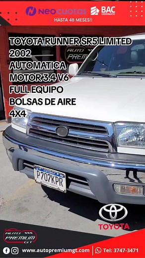 Toyota Runner SR5 2002: Características y Equipamiento