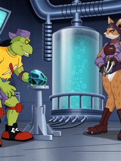 Mondo Gecko and Alopex are at the lab. And they forgot that the Chaos Emerald does that. #TMNT #MondoGecko #Alopex #ChaosEmerald