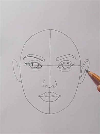 How to draw face for Beginners/ EASY WAY TO DRAW A GIRL FACE