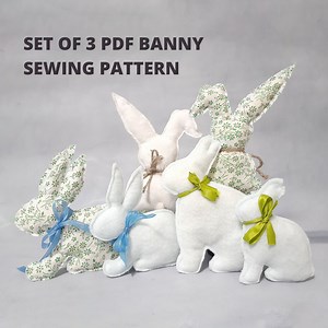 Set of 3 PDF Bunny Sewing Pattern - Etsy