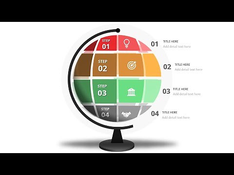 4 Steps with a Globe Design in PowerPoint