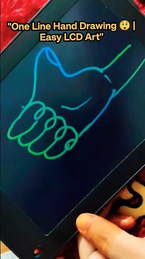 One Line Hand Drawing 🤝 | Easy LCD Writing Pad Art #shorts