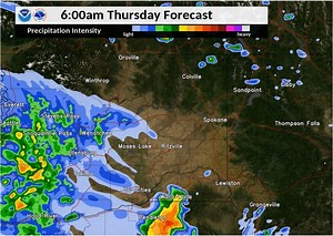 5.8K views · 51 reactions | Here's one computer model representation of how the precipitation may evolve today. Watch out for some showers and a few thunderstorms, especially this afternoon. Head to www.weather.gov/spokane and enter your city and state for specifics for your location. | US National Weather Service Spokane Washington | Facebook