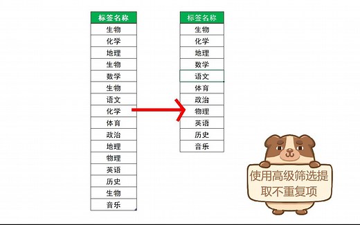 Excel中如何使用高级筛选删除重复项？小技巧快学起来！
