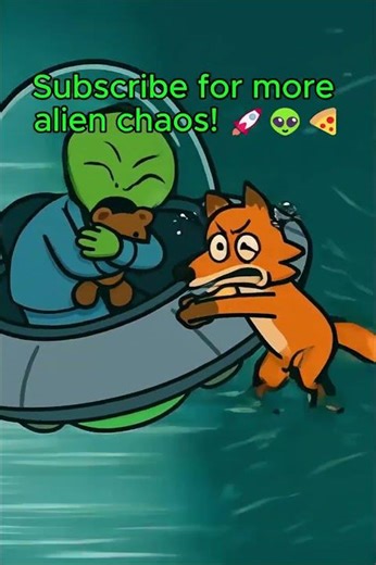 Alien Pizza Delivery Takes a Wild Turn! 🍕👽🦊 #alien