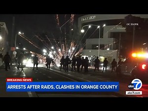 10 arrested after tensions flare at Santa Ana protest