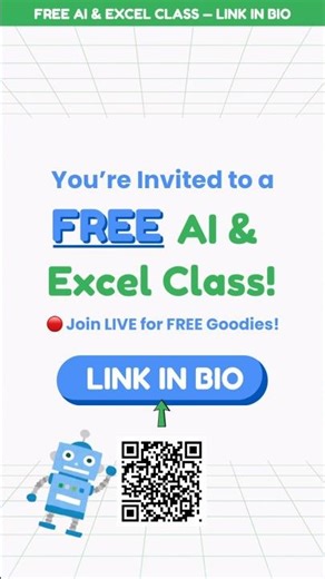 FREE AI & Excel Class w/ Miss Excel‼️🎉 #cheatsheets #ai #excel