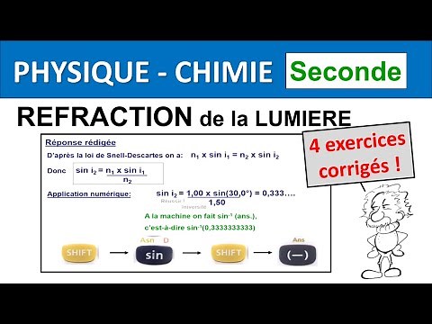 La réfraction de la lumière 4 exercices incontournables Classe de Seconde Physique Chimie