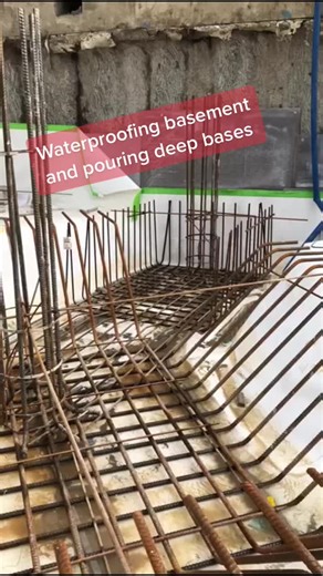 Waterproofing basement and pouring deep bases for 6 storey commercial building #construction #rcframe #steelfixer #structuralengineer #concrete #inflation