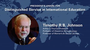 Timothy Johnson Receives President's Award for Distinguished Service in International Education