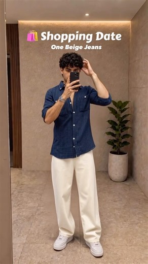 Outfits Ideas with One Beige Jeans✨❤️ #fashion #mensfashion #menswear #jeans #shorts