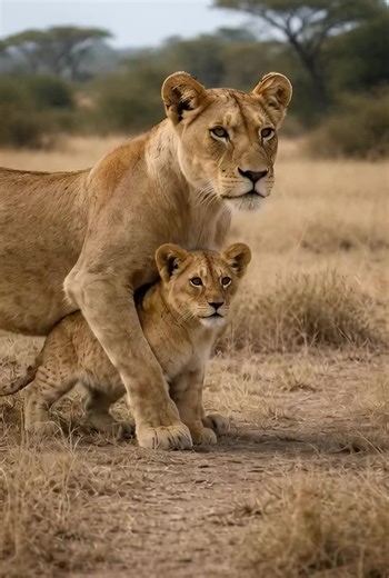 WildNature TV on Instagram: "A distant alarm call cuts through the savanna. The lion cub freezes instantly, ears forward, body alert. Within seconds, the mother lioness pulls the cub closer, placing herself between danger and her young. This is how survival awareness begins. Not through fear, but through sound recognition, instinct, and maternal protection. Real behavior. Real learning. Real wildlife. #LionCub #WildlifeBehavior #NatureDocumentary #SurvivalInstincts #AfricanSavanna"