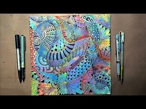 Unbelievable Geometric Zentangle Art in Watercolors | Mesmerizing Exploration of Patterns & Colors
