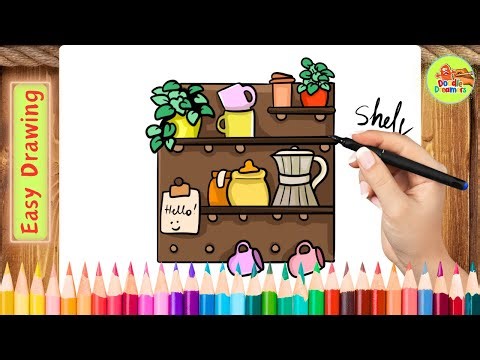 How to Draw a Shelf | Fun & Easy Step-by-Step Tutorial for Kids | Doodle Dreamers