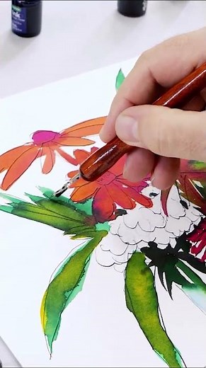 Acrylic Ink vs Drawing Ink Guide #penandink #penandinkdrawing #penandinkart
