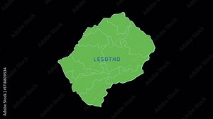 Lesotho Map Animation: A Modern and Dynamic Geographic Visualization of the Country's Districts