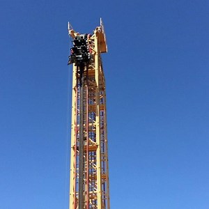 14K views · 84 reactions | North America's first virtual reality coaster is @sixflagsovergeorgia dare devil dive. That's me and @davidyoumans in the front row. 10 stories high, 55 mph, 95 degree vertical. #ohsnap #weloveatl | Jenn Hobby | Facebook
