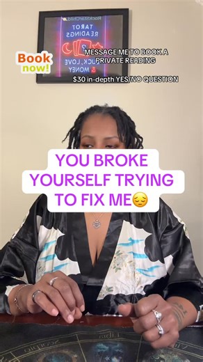 Deshonna Bennett on Instagram: "You broke YOURSELF trying to fix me😔#tarot #tarotreading #channeledmessages #spiritualadvisor #tarotreader"