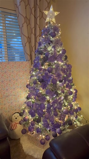 6.3K views · 106 reactions | Tada! A purple Christmas tree it is!  Our dear Eliyah wished for a purple tree this year, and of course we had to make it happen. Since mommy had no time to shop for new ornaments, I ordered spray paint online and transformed our old ones into these beauties! Besides, ayoko mapagalitan ni daddy dahil baka madagdagan na naman ang laman ng storage later on. ✨ | Angel Denna Villablanca | Facebook