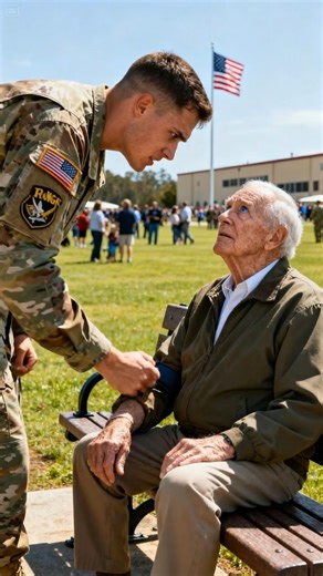 He was just an old man on a bench, a relic from a forgotten time. To the young, arrogant sergeant, he was an easy target, a symbol of weakness. But some shadows are cast by mountains, and some silences hold the weight of history. This was more than a confrontation; it was a fatal mistake. The question arrived on a cushion of warm, sweet air, sharp and uninvited. “Is that some kind of joke?” The voice was young. It was the kind of voice that had been polished by confidence but had yet to be scour