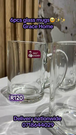 Glass Mugs Set of 6 – 6pcs for R120 | Grace Home Pretoria