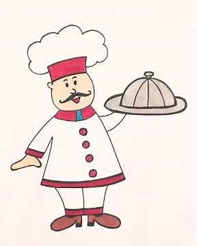 Easy Chef drawing |How to draw Easy cook |Drawing tutorial for kids with simple lines |Cartoon Chef