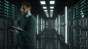 System Administrator Man Tablet Standing Futuristic Stock Footage Video (100% Royalty-free) 1061674651 | Shutterstock