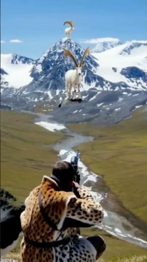 Insane Mountain Sniper Shot on Giant Ibex! 🏔️🔥#pakistan #nature #viral #hunting #himalayanibex