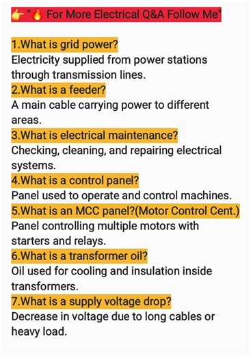 Basic electrical Interview questions and answers for Electricians and Engineers #electricaltraining