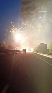 243K views · 1.2K reactions | Shocking moment lorry packed with fireworks explodes after crash | Sun Motors | Facebook