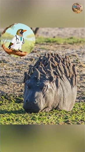 How Oxpecker Birds Save Injured hippo