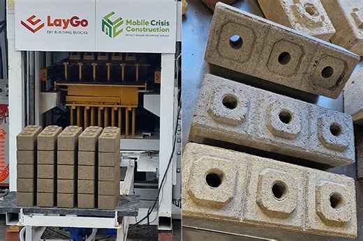 Mobile Crisis Construction Machine Turns Rubble Into LEGO-Like Bricks