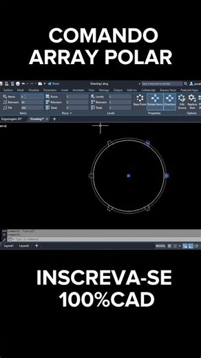 Comando ARRAY POLAR no AutoCAD